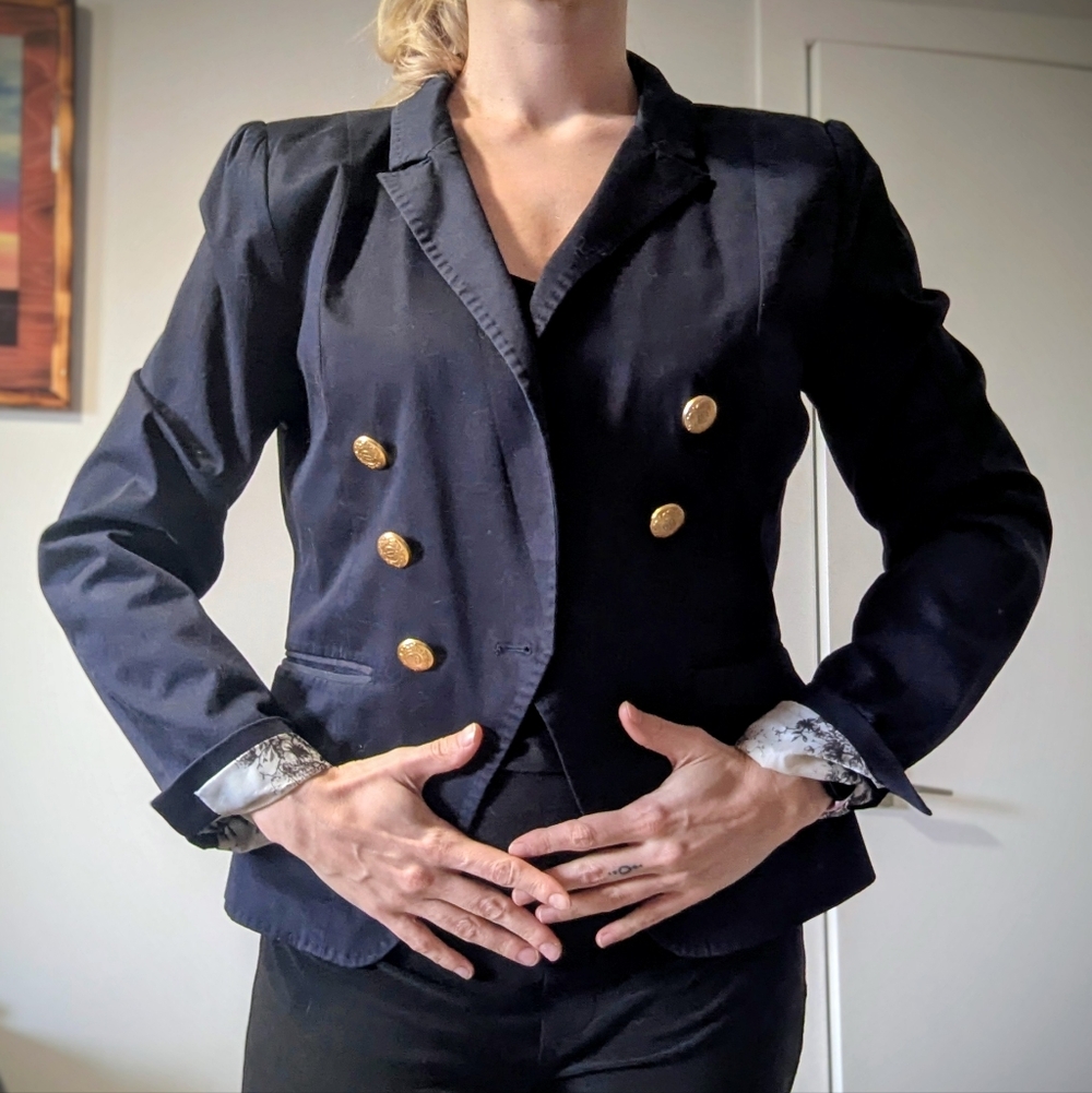 Elegant Dark Blue Women's Blazer